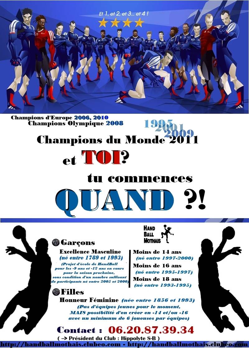 Affiche du club de Handball 2011.